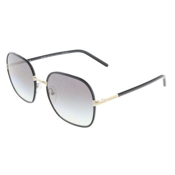 Prada0PR 67XS AAV0A7 Pale Gold Black Pillow Square Sunglasses